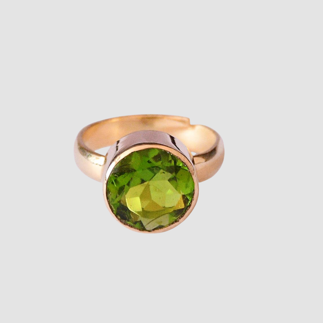 Green Peridot Gemstone Ring