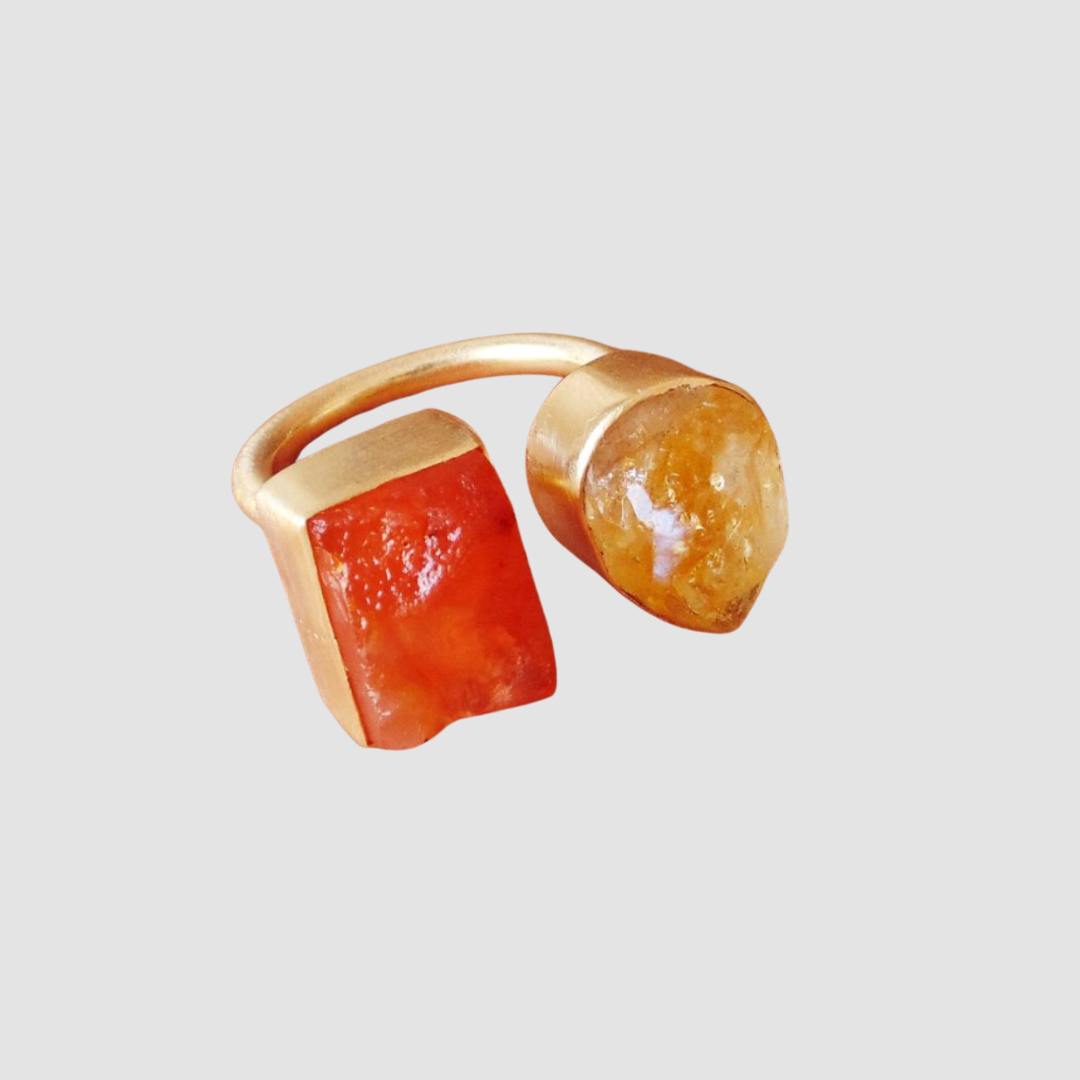 Citrine and Carnelian Ring