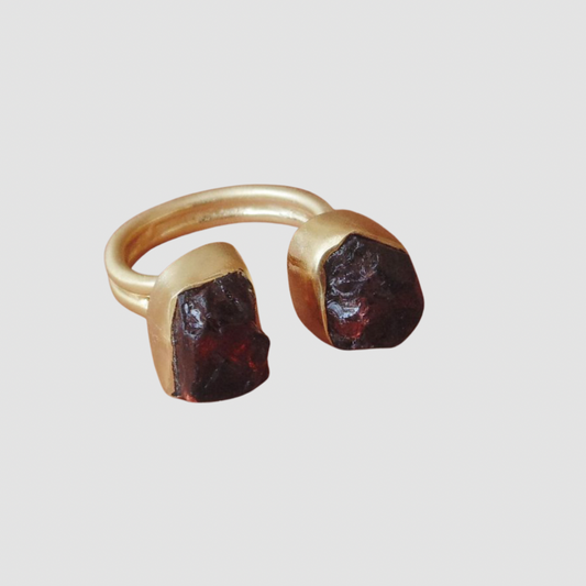 Raw Garnet Ring