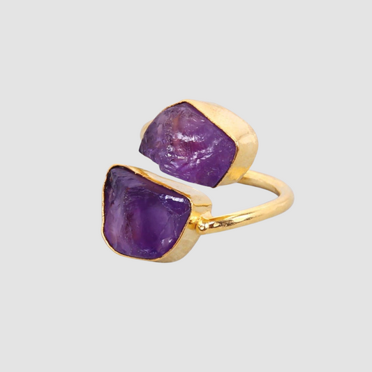 Amethyst Twin Ring