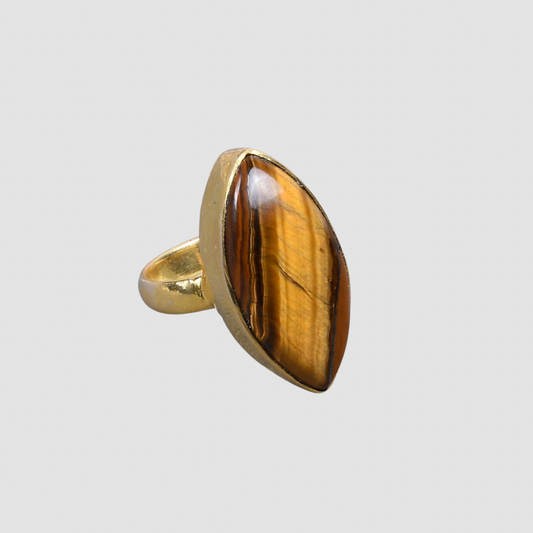 Tiger Eye Marquise Ring