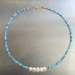 Mizu – Aquamarine & Freshwater Pearl Necklace