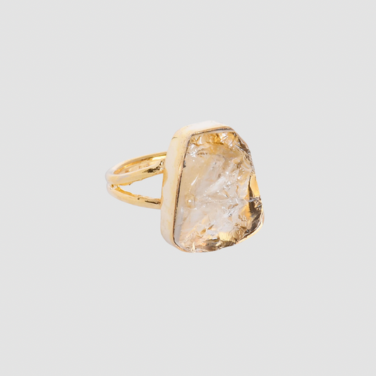 Raw Citrine Statement Ring