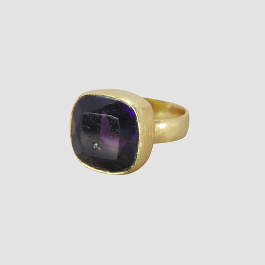 Amethyst Cushion Ring