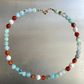 Nagisa – Aquamarine, Carnelian & Freshwater Pearl Necklace