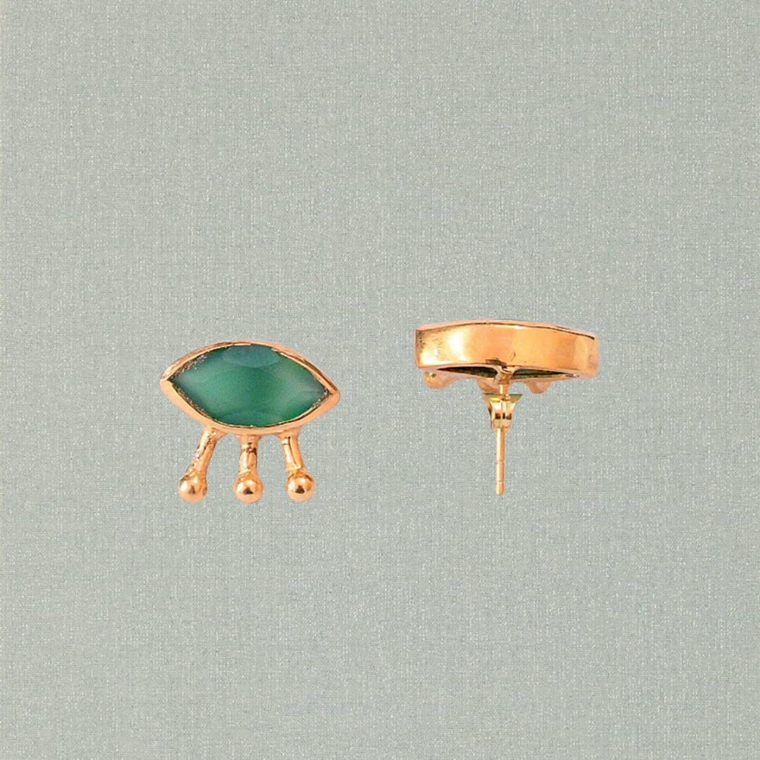 Green Onyx Stud Earrings