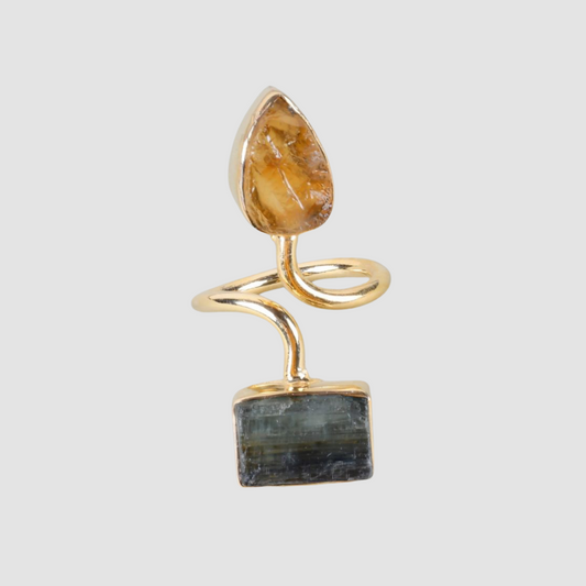 Citrine and Kyanite Ring